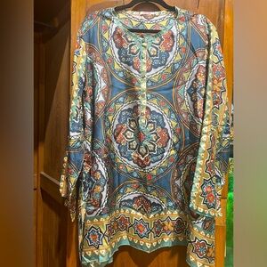 Johnny Was silk pullover tunic top